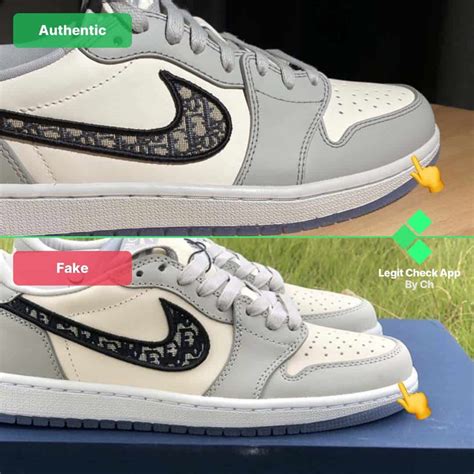 nike dior low fake vs real|jordan 1 low x dior.